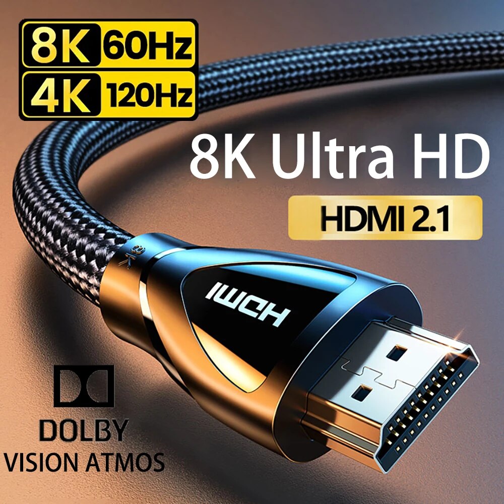 Hdmi Cable 2.1 - HDMI-Compatible 2.1 Cable Ultra High-speed 8K/60Hz