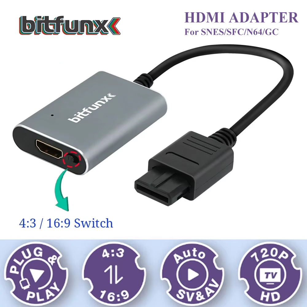 Gaming Console Retro Handheld - Bitfunx 720P Svideo / AV To