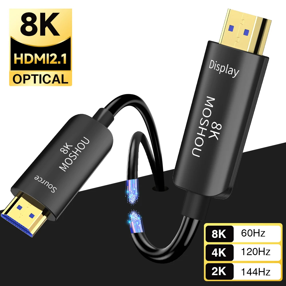 Hdmi Cable 2.1 - MOSHOU 8K Optical Fiber HDMI 2.1