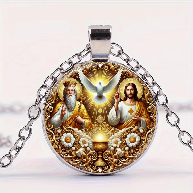 Gaming Console Zelda - Round Holy Trinity Pendant Necklace Father