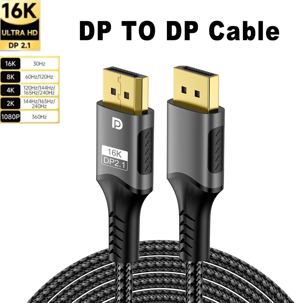 Hdmi Cable 2.1 - 16K DP 2.1 8K@120Hz 4K@240Hz 80Gbps