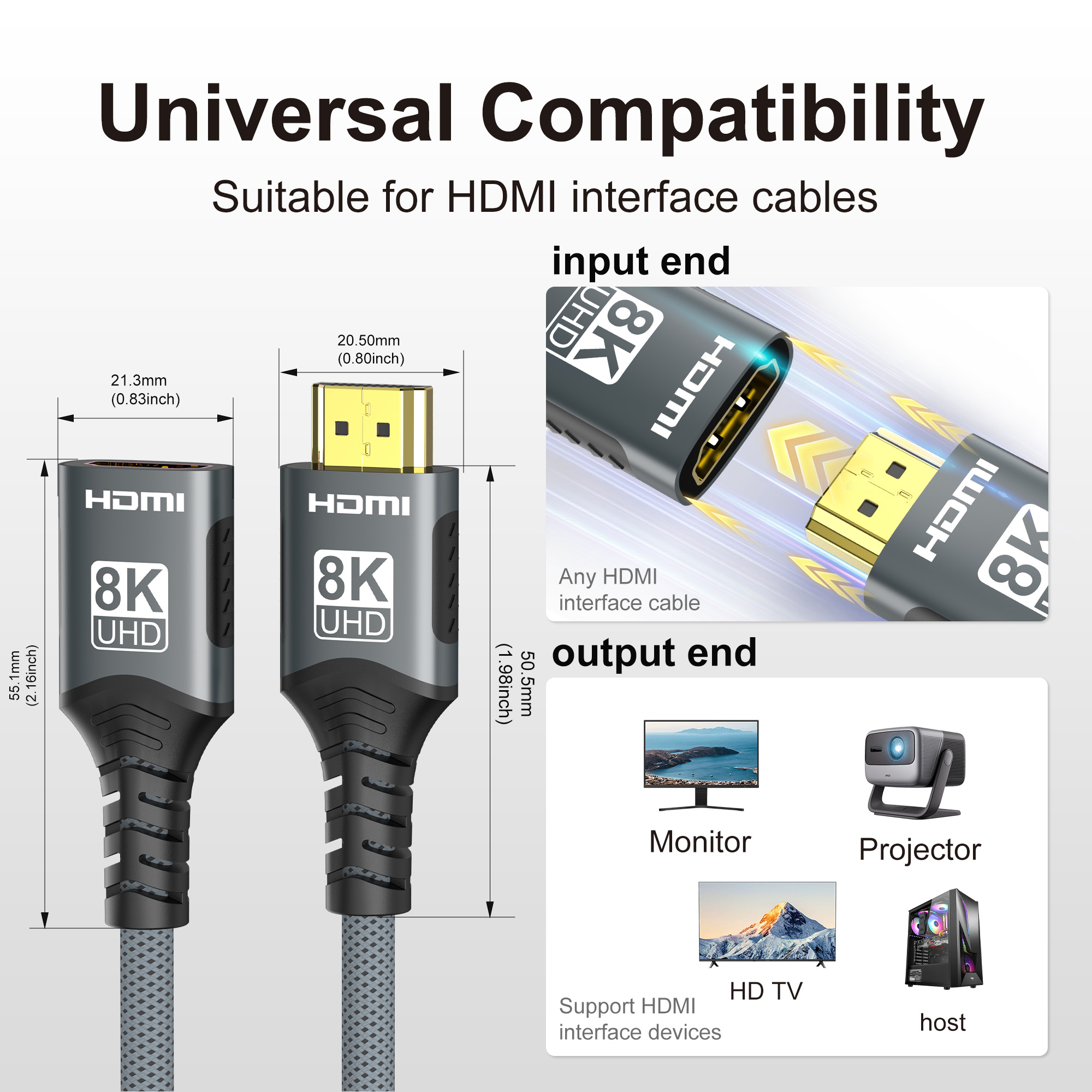 HDMI 2.1 Extension cable 8K HD - Hdmi Cable 2.1 recension och pris
