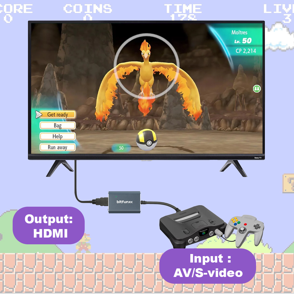 Bitfunx 720P Svideo / AV To HD - Gaming Console Retro Handheld recension och pris