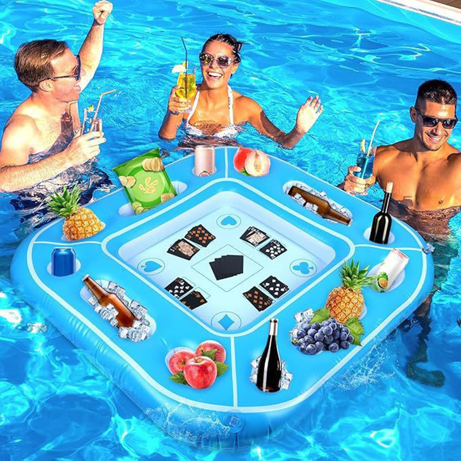 Inflatable Pool Floating Table - Gaming Card Holder recension och pris
