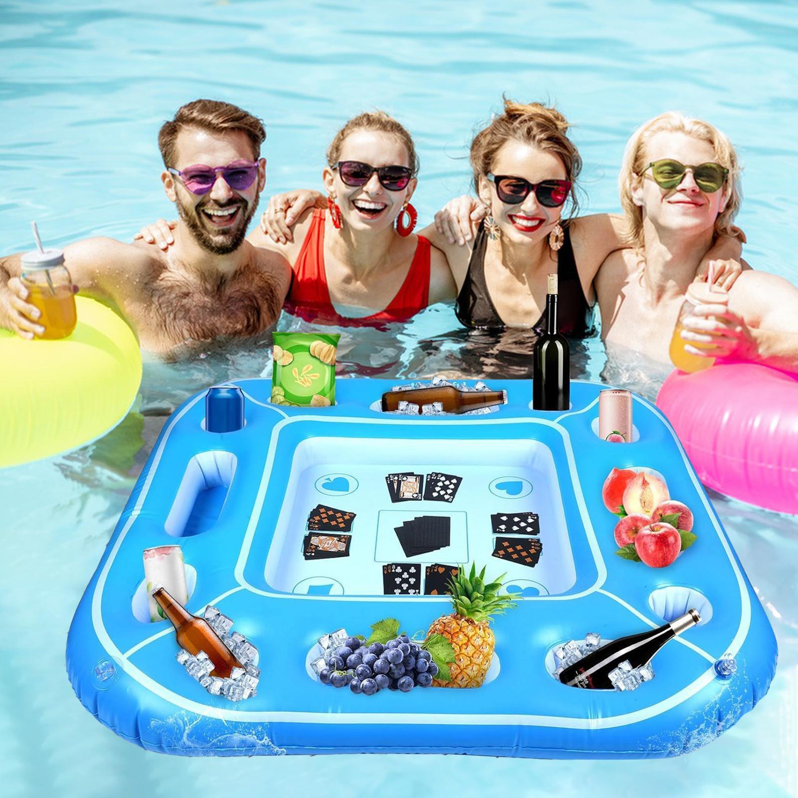 Inflatable Pool Floating Table - Gaming Card Holder recension och pris