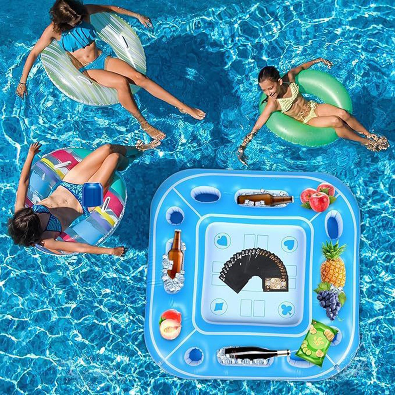 Inflatable Pool Floating Table - Gaming Card Holder recension och pris