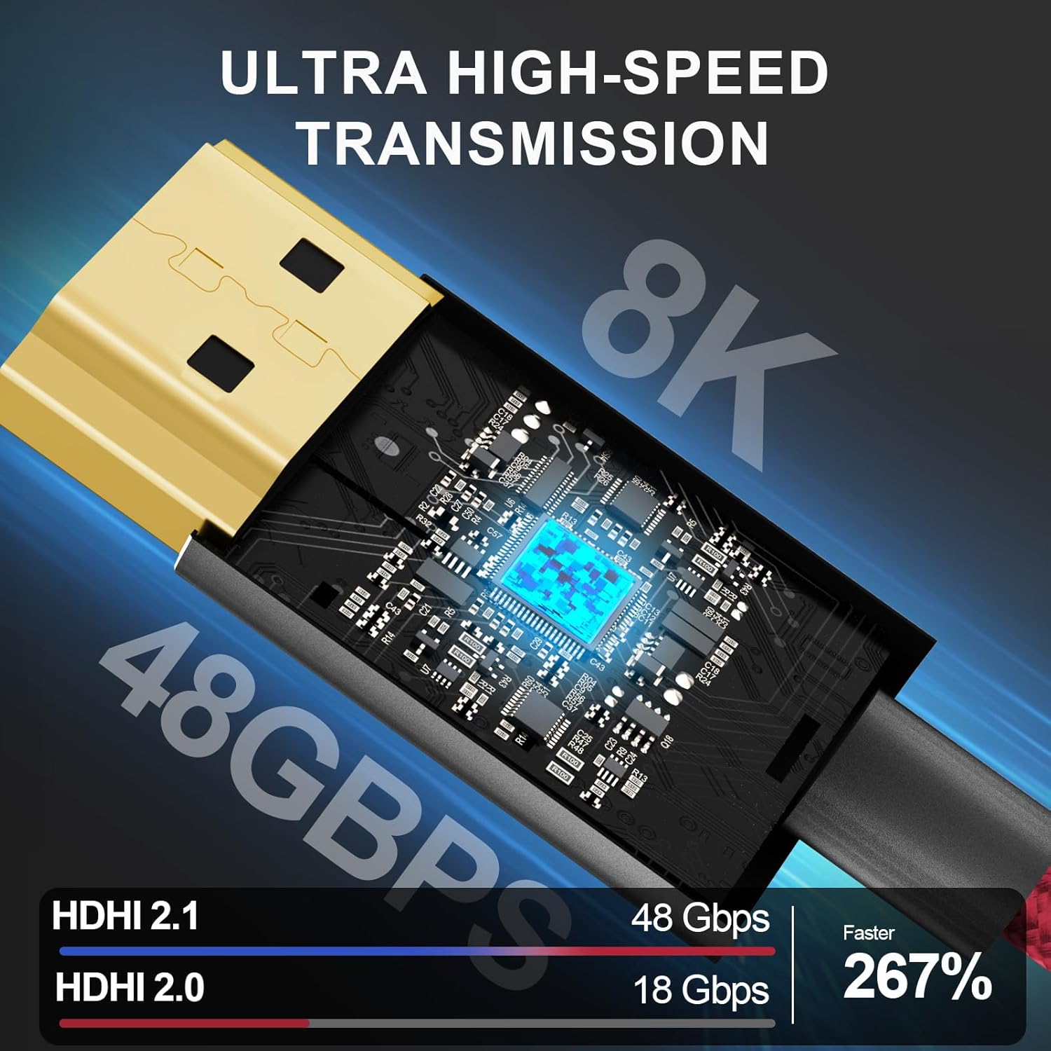 8K 2.1 Micro-HDMI to Full HDMI - Hdmi Cable 2.1 recension och pris